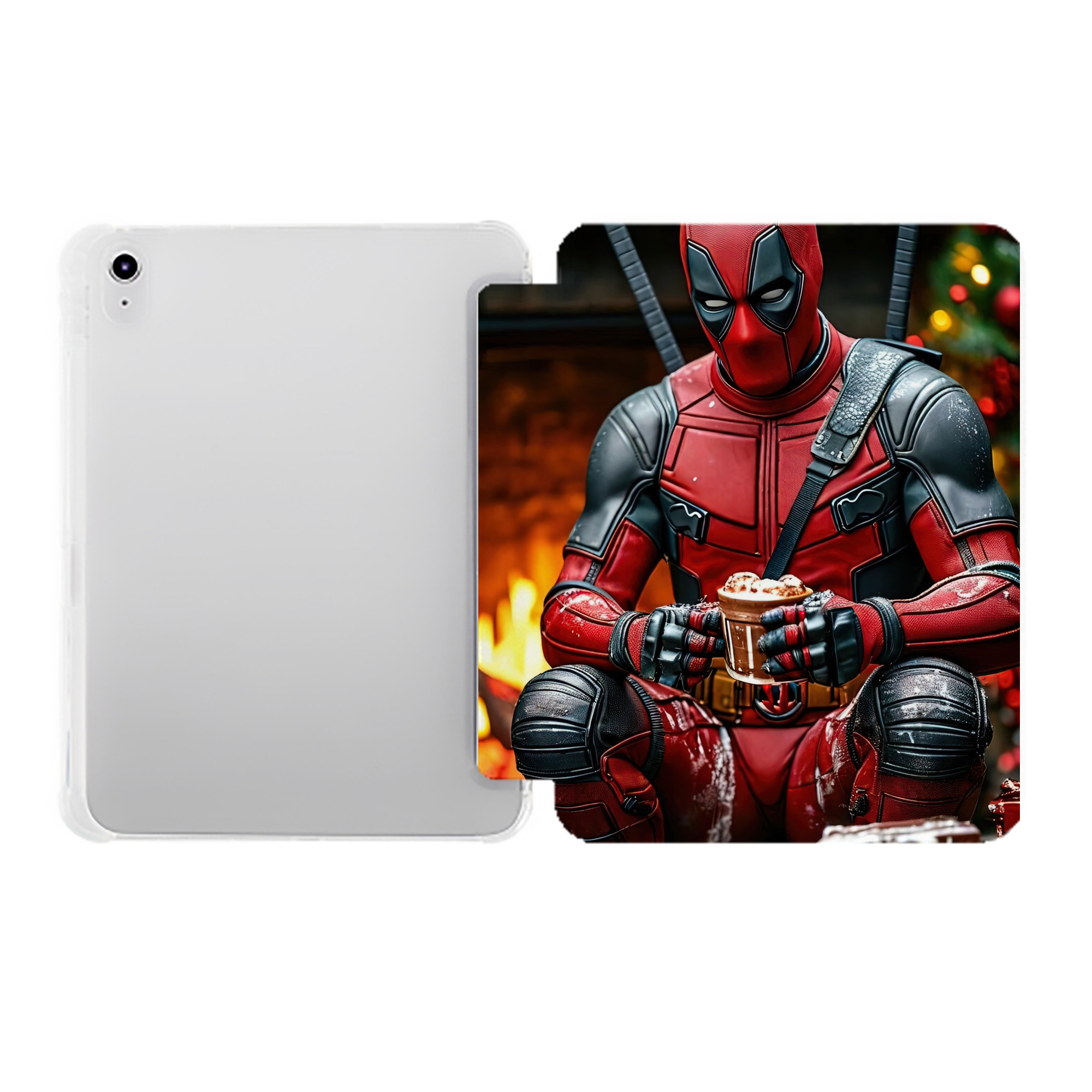 （画像用） Deadpool デッドプール IPad ケース ペン収納付き 三つ折りスタンド PUレザー×シリコン 対応機種9.5/10.5/10.9インチ